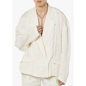 Maison Blanche Inside Out Oversized Jacket Blazer Cream Pink Sz 4‎ Men M Women L